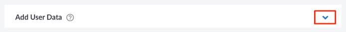 Screenshot of the Add User Data section in the Cloud Manager