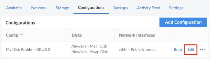 Edit configuration profile